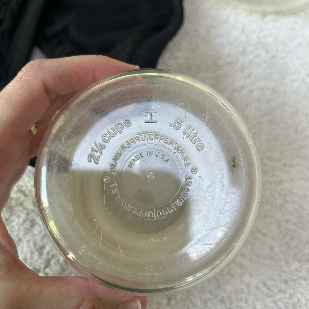 Set Of 3 TUPPERWARE Canisters Clear Push Button Lid Clear Acrylic Vintage